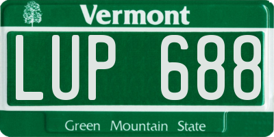 VT license plate LUP688