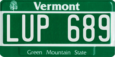 VT license plate LUP689
