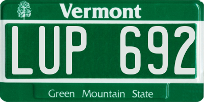 VT license plate LUP692