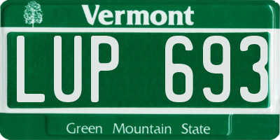 VT license plate LUP693