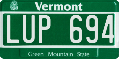 VT license plate LUP694