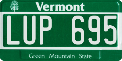 VT license plate LUP695