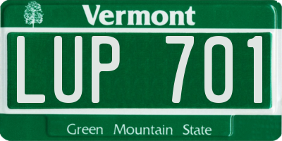 VT license plate LUP701