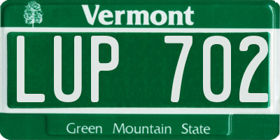 VT license plate LUP702