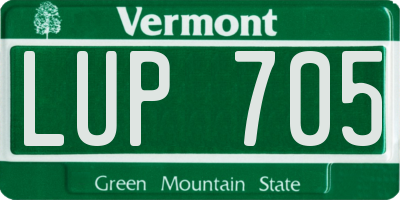 VT license plate LUP705
