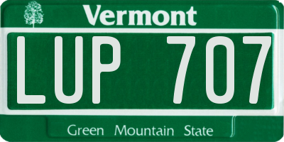 VT license plate LUP707