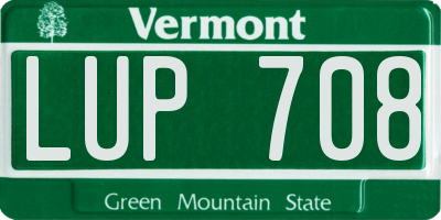 VT license plate LUP708