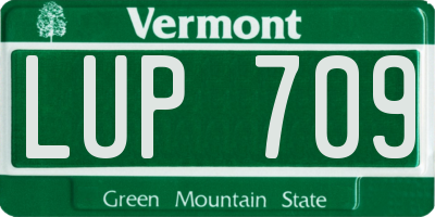 VT license plate LUP709