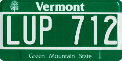 VT license plate LUP712