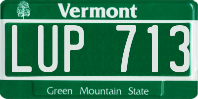 VT license plate LUP713