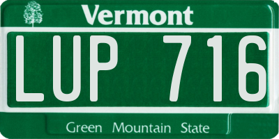 VT license plate LUP716