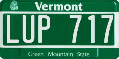 VT license plate LUP717