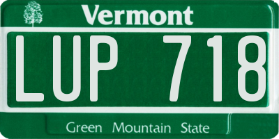 VT license plate LUP718