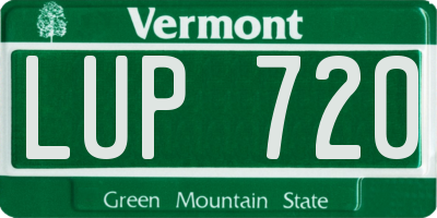 VT license plate LUP720