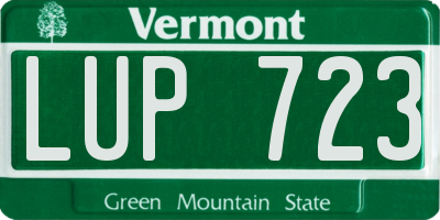 VT license plate LUP723