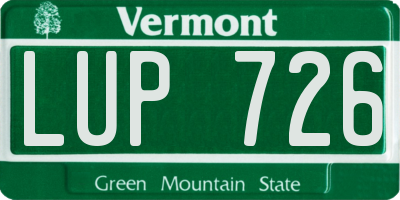 VT license plate LUP726