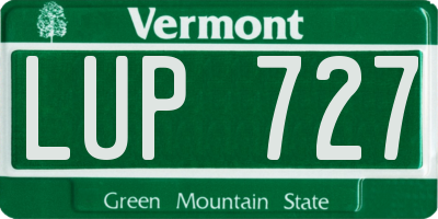 VT license plate LUP727