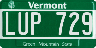 VT license plate LUP729