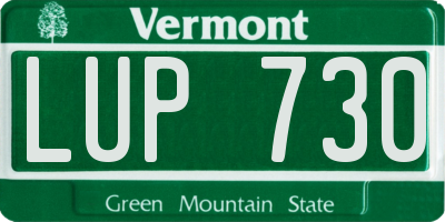 VT license plate LUP730