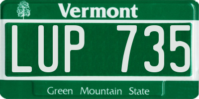 VT license plate LUP735