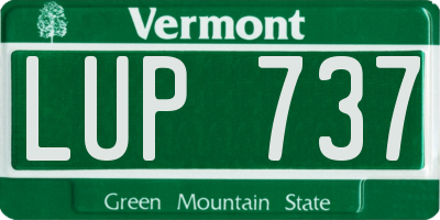VT license plate LUP737