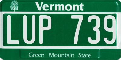 VT license plate LUP739