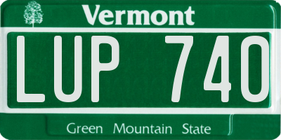 VT license plate LUP740