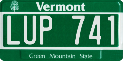 VT license plate LUP741