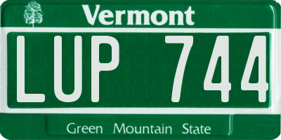 VT license plate LUP744