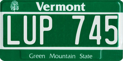 VT license plate LUP745