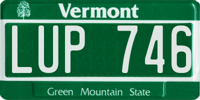 VT license plate LUP746