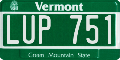 VT license plate LUP751