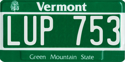 VT license plate LUP753