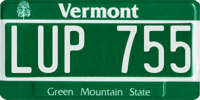 VT license plate LUP755