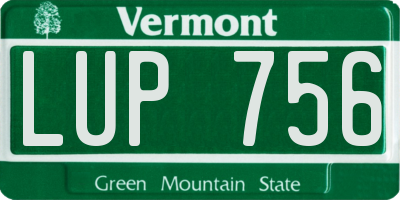VT license plate LUP756