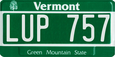 VT license plate LUP757