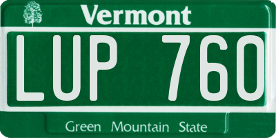 VT license plate LUP760
