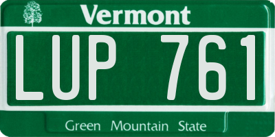 VT license plate LUP761