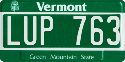 VT license plate LUP763