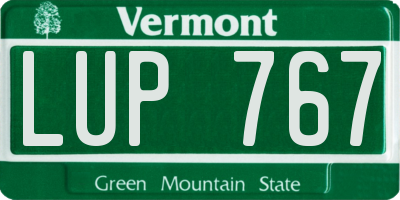 VT license plate LUP767