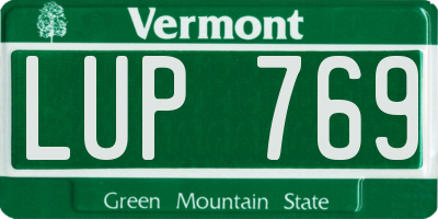 VT license plate LUP769