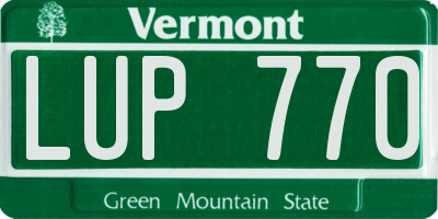 VT license plate LUP770