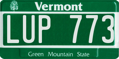 VT license plate LUP773