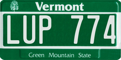 VT license plate LUP774