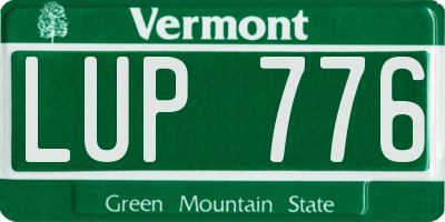 VT license plate LUP776