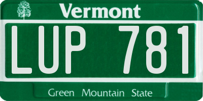 VT license plate LUP781