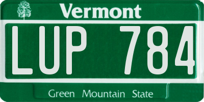 VT license plate LUP784