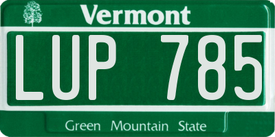 VT license plate LUP785
