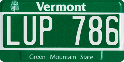 VT license plate LUP786