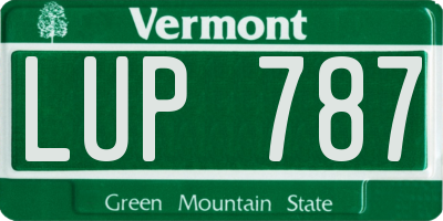 VT license plate LUP787
